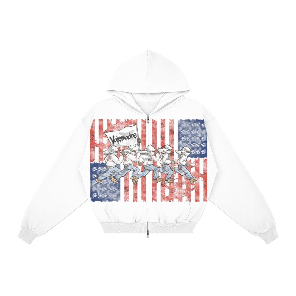 VALEMADRE FREEDOM zip hoodie, front view